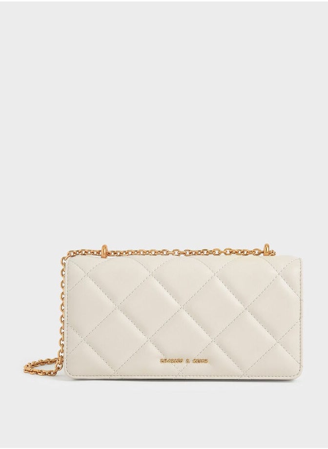 Charles & Keith Paffuto Chain Handle Furry Long Wallet  - Image 1