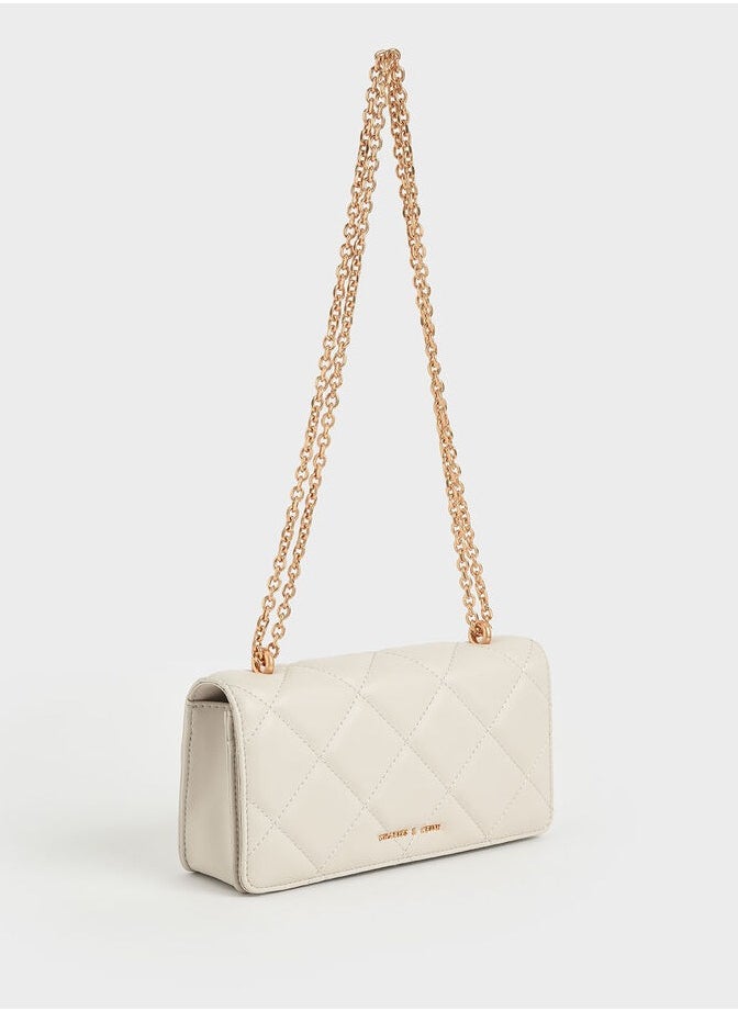 Charles & Keith Paffuto Chain Handle Furry Long Wallet  - Image 3