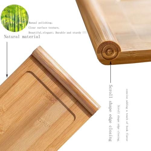 Arlai Serving Trays (10.63 x 5.12x0.39 inch/LxWxH) Tasteful Small Bamboo Gongfu Tea Table Serving Tray 27x13x1cm - Image 3