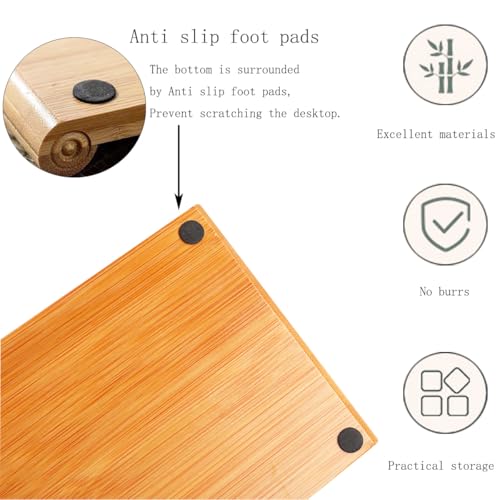 Arlai Serving Trays (10.63 x 5.12x0.39 inch/LxWxH) Tasteful Small Bamboo Gongfu Tea Table Serving Tray 27x13x1cm - Image 4
