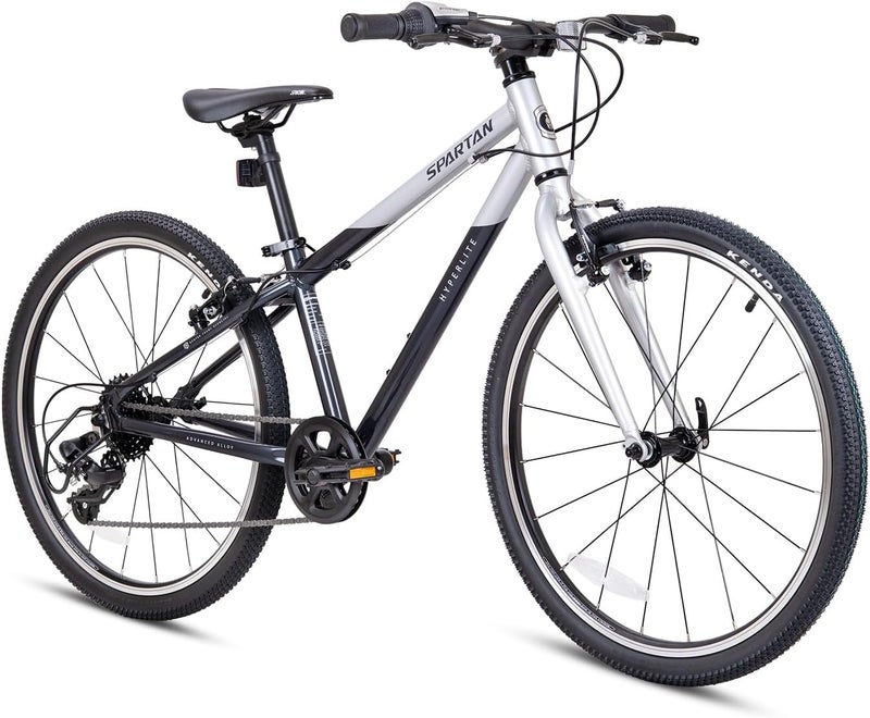 Spartan 24-Inch Hyperlite Road Bike | 24-Inch Wheel Size | Adjustable Size| With Tektro Dual Rim Brakes | Shimano 8 Speeds | Silver/Black - Image 1