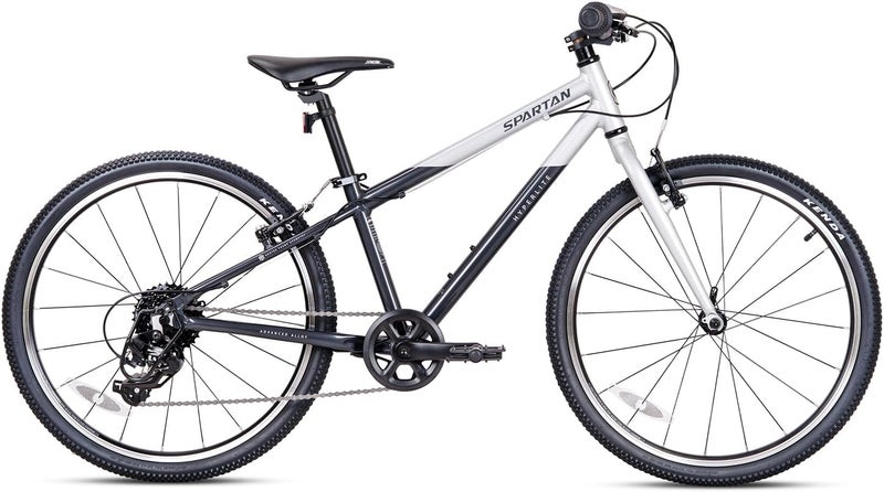 Spartan 24-Inch Hyperlite Road Bike | 24-Inch Wheel Size | Adjustable Size| With Tektro Dual Rim Brakes | Shimano 8 Speeds | Silver/Black - Image 2