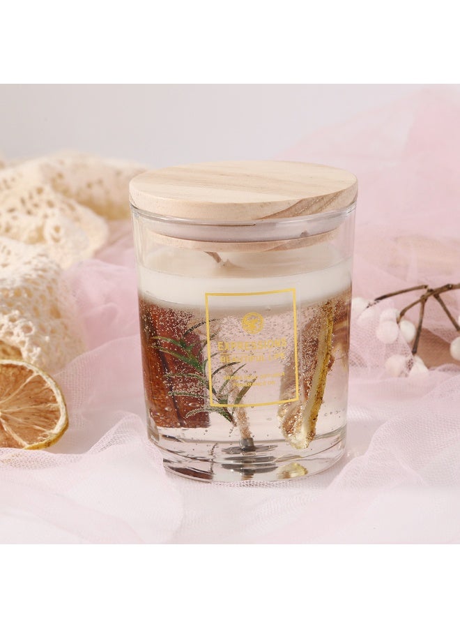 Expressions 4-piece set Crystal Jelly Aromatherapy Candle Gift Set, including plant flowers, night lighting, 12.35 ounces, burning time of 45 hours, perfect home decoration, gift selection, floral fragrance - Image 4