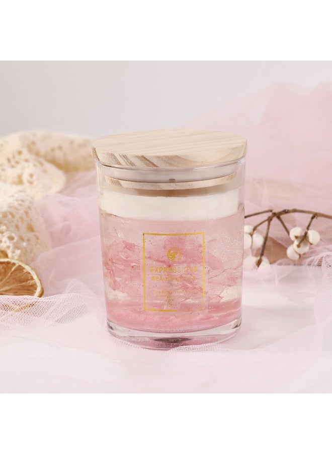 Expressions 4-piece set Crystal Jelly Aromatherapy Candle Gift Set, including plant flowers, night lighting, 12.35 ounces, burning time of 45 hours, perfect home decoration, gift selection, floral fragrance - Image 5