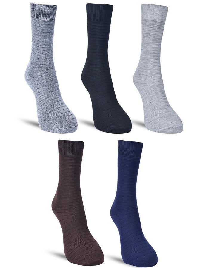 Dollar Patterned socks Socks Solid Colored Formal Mid Calf Length Business Socks Made with Cotton & Spandex - Combo Pack of 5 - Image 1