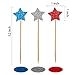 MixTeach 36 Pieces Glitter Star 4th of July Cupcake Toppers Glitter Gold Star Cakes Toppers for Independence Day 4th of July Party Supplies FavorsBlue Red White - Image 2