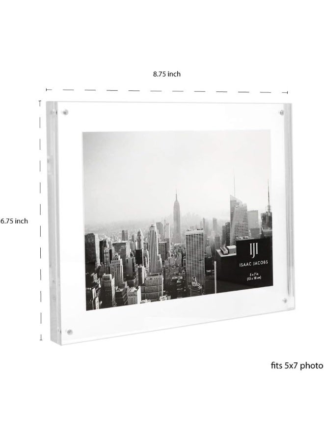 Isaac Jacobs 5x7 Wall-Mountable Clear Acrylic Picture Frame, Magnetic Photo Frame, Made for Gallery Display, Wall Space, Wall DÃ©cor, Art, Home or Office - Image 3
