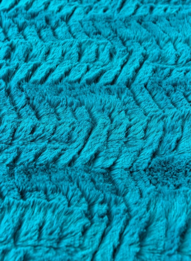 YUSOKI Luxury Faux Fur Throw Pillow Covers-18 x18,Set of 2-Decorative Fuzzy Fluffy Cozy Pillow Cases for Sofa Couch Bedroom Without Insert(Teal/Turquoise,18"x18") - Image 4