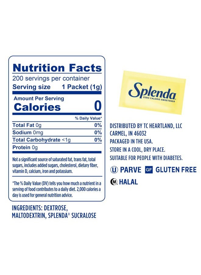 SPLENDA محلي خالي من السعرات الحرارية، عبوات فردية (200 حبة) - Image 4