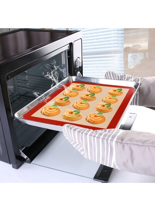 JZS Silicone Baking Mat, Set of 2 Reusable Non Stick Heat Resistant Silicon Cookie Oven Liner for Macaroons, Bake Pans, Pizza, Toaster, Cake and Bread Making - Image 5