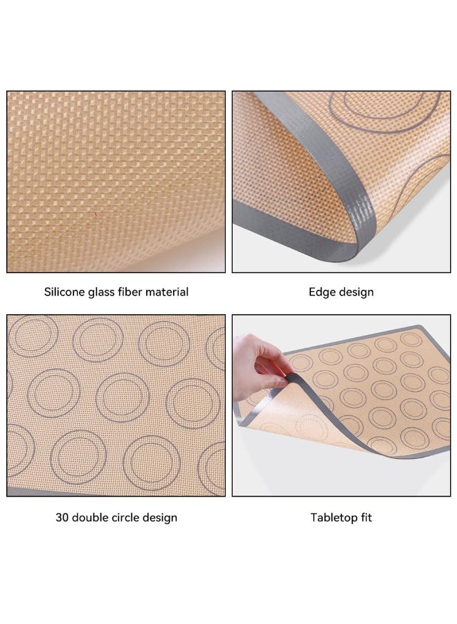 JZS Silicone Baking Mat, Set of 2 Reusable Non Stick Heat Resistant Silicon Cookie Oven Liner for Macaroons, Bake Pans, Pizza, Toaster, Cake and Bread Making - Image 3
