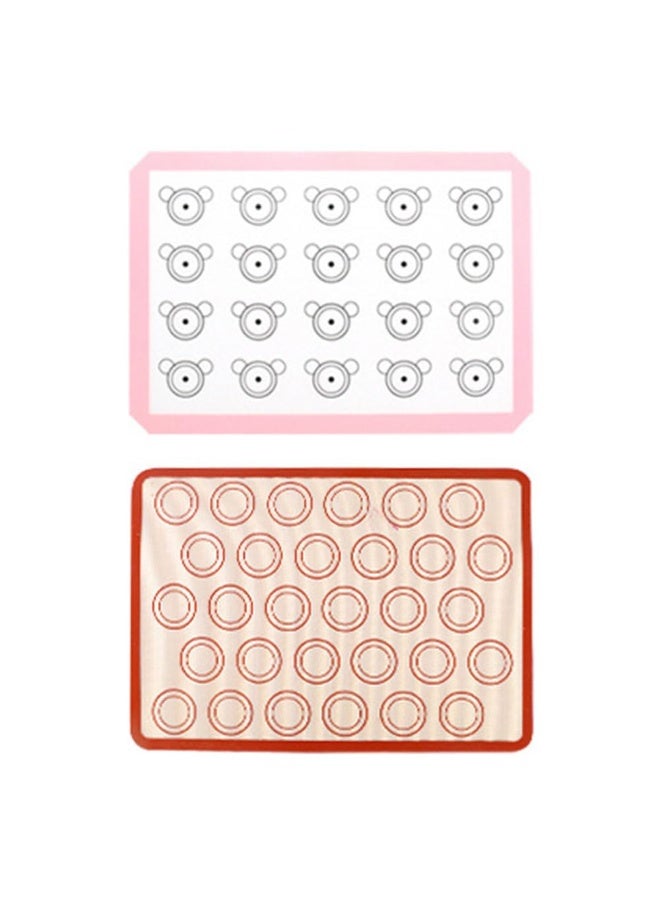 JZS Silicone Baking Mat, Set of 2 Reusable Non Stick Heat Resistant Silicon Cookie Oven Liner for Macaroons, Bake Pans, Pizza, Toaster, Cake and Bread Making - Image 1