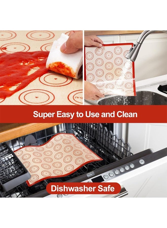 JZS Silicone Baking Mat, Set of 2 Reusable Non Stick Heat Resistant Silicon Cookie Oven Liner for Macaroons, Bake Pans, Pizza, Toaster, Cake and Bread Making - Image 4