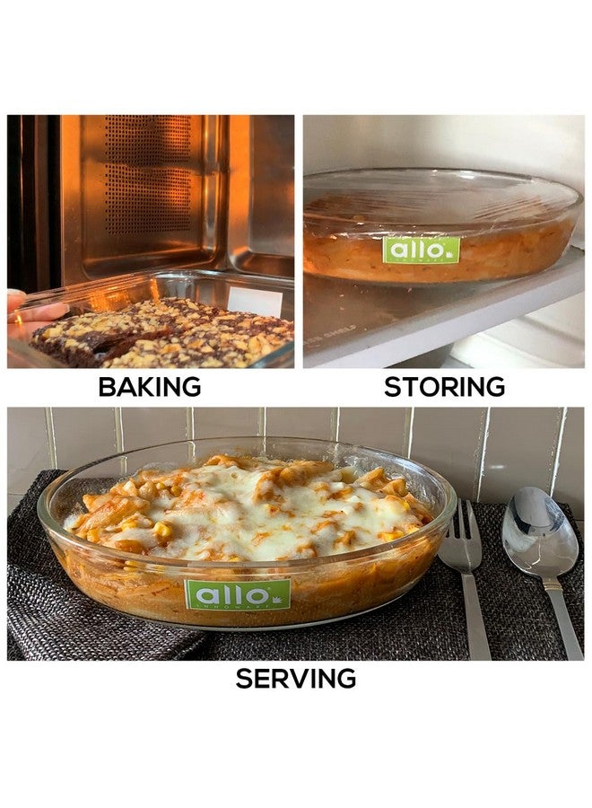 Allo Allo Borosilicate Oval Glass Baking Dish, Baking Tray, Oven and Microwave Safe, 1600ml, Transparent  - Image 3