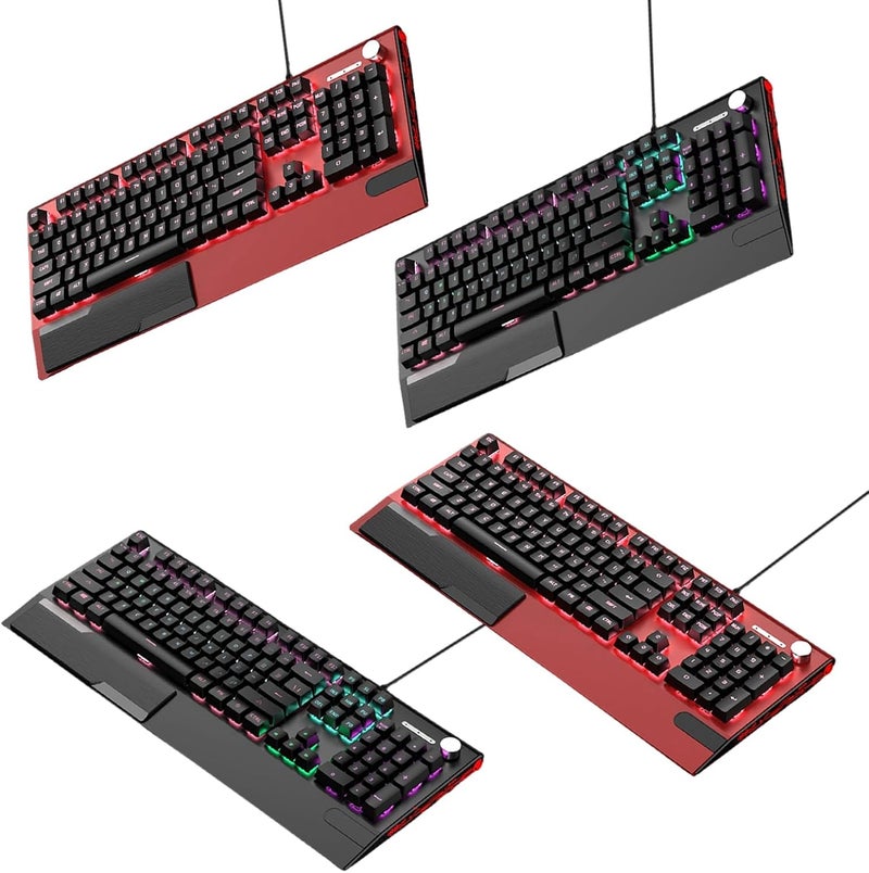 104 Key Code USB Mechanical Gaming Keyboard RGB Backlit N Rollover Switch Enhanced RGB Lighting Keyboard - Image 3