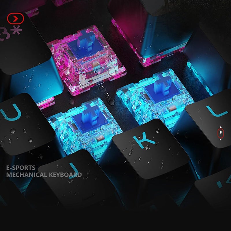 104 Key Code USB Mechanical Gaming Keyboard RGB Backlit N Rollover Switch Enhanced RGB Lighting Keyboard - Image 4