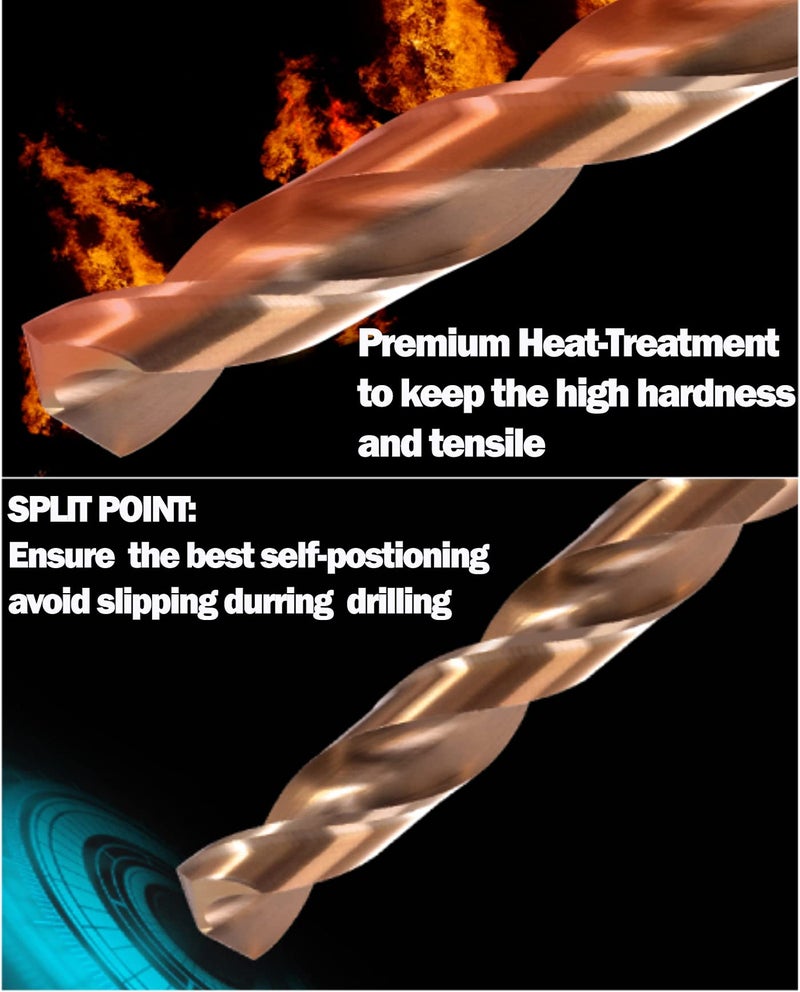 MAX-CRAFT Hss Cobalt Drill Bit Set 1/8 in. x 6 in. Aircraft Extension Extra Long Deep Hole Drilling-5Pcs - Image 4