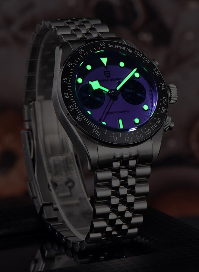 PAGANI DESIGN Men's Watch Chronograph Watch VK34 Quartz Movement Ceramic Bezel Stainless Steel Strap 100m Water Resistant Luminous Luxury Business Watch - Image 5