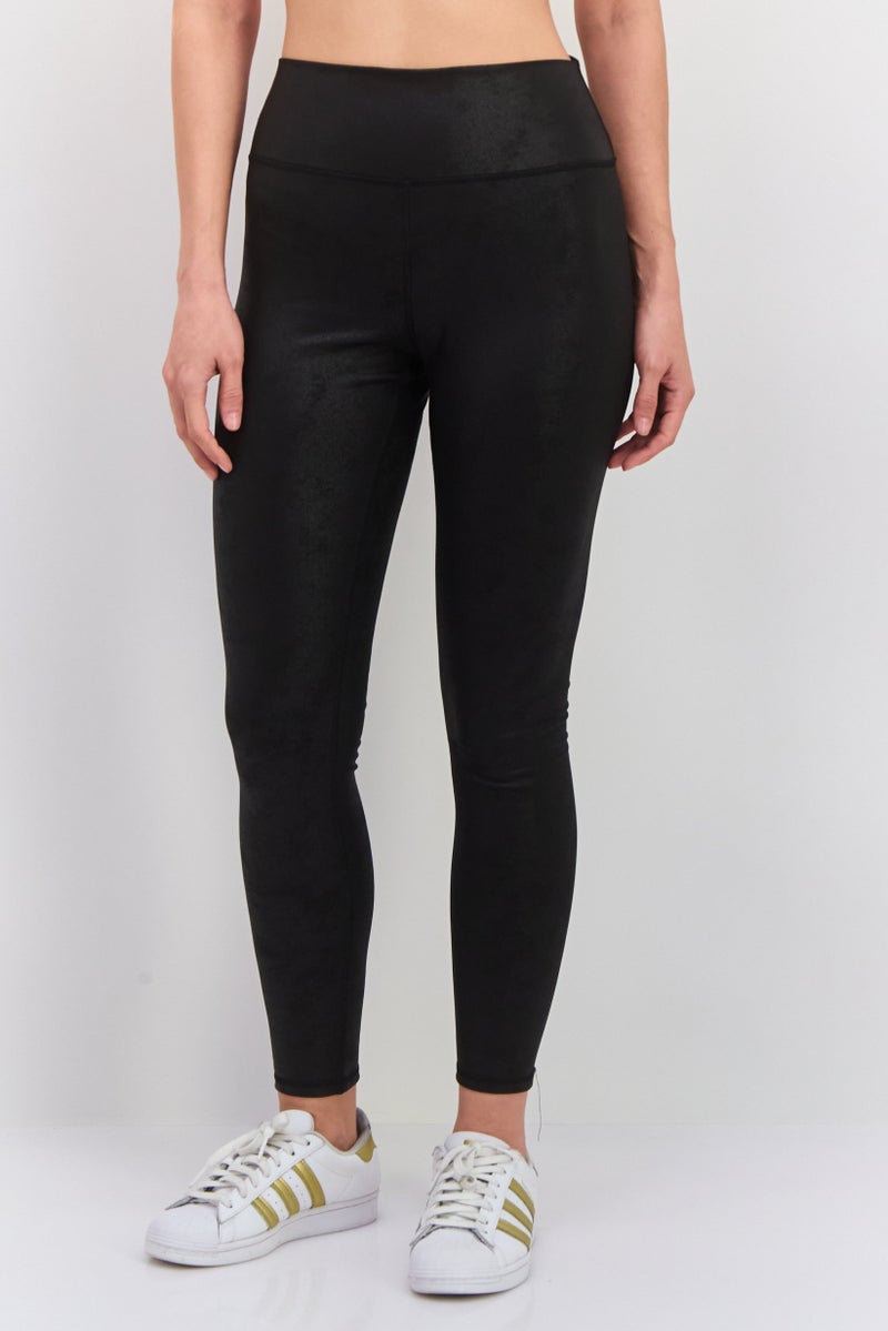 DEX Women Metallic Leggings, Black - Image 1