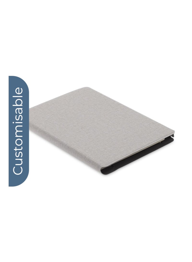 SANTHOME Personalised Sustainable Gift Set with Refillable Notebook & Pen - Grey - Image 3