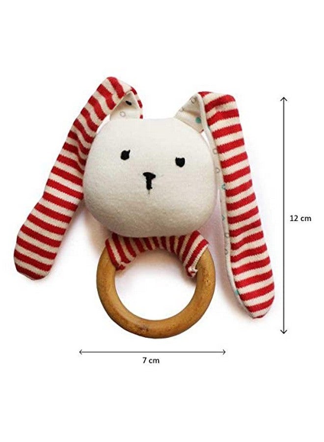 شومي لعبة خشخيشة على شكل أرنب خشبي من شومي للأطفال (من 0 إلى 2 سنة) | متعددة الألوان | مواد طبيعية غير سامة | اكتشف الصوت وطور المهارات الحركية الدقيقة - Image 3