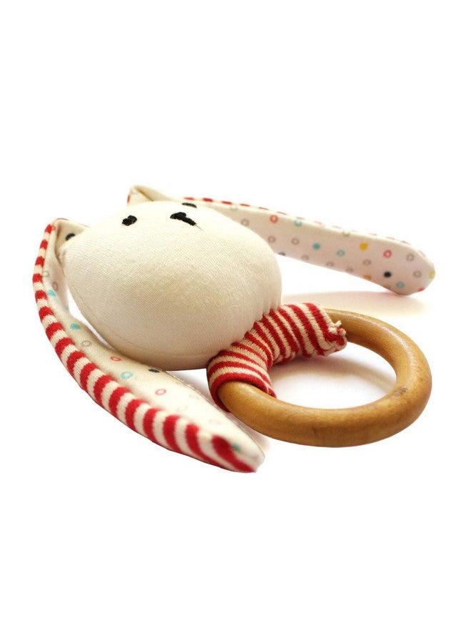 شومي لعبة خشخيشة على شكل أرنب خشبي من شومي للأطفال (من 0 إلى 2 سنة) | متعددة الألوان | مواد طبيعية غير سامة | اكتشف الصوت وطور المهارات الحركية الدقيقة - Image 4