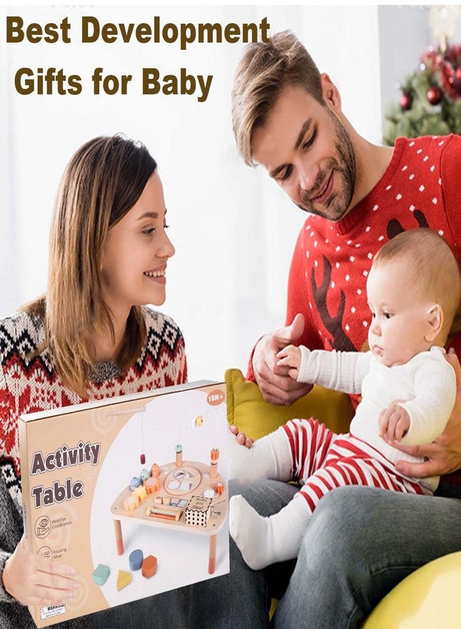 Vanplay Activity Table for 1 Year Old, Montessori Toys for 1 2 Year Old Girls Boy Gifts, 8 in 1 Wooden Sensory Play Table for Toddler 1-3, Learning Toys for Baby 12-18 Months 1st Christmas Birthday Gifts - Image 4