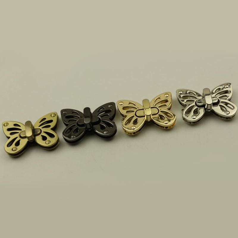 2PCS Female Bag Hardware Accessories Delicate Butterfly Twist Lock Zinc Alloy Handbag Lock Buckle for Handbag Bag - Image 5