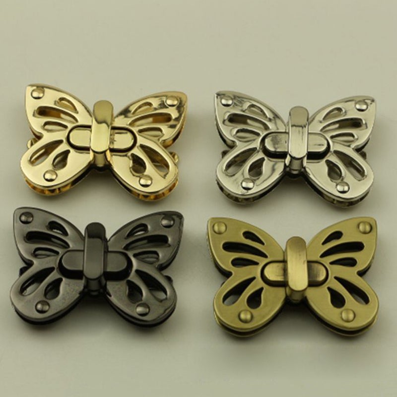 2PCS Female Bag Hardware Accessories Delicate Butterfly Twist Lock Zinc Alloy Handbag Lock Buckle for Handbag Bag - Image 2