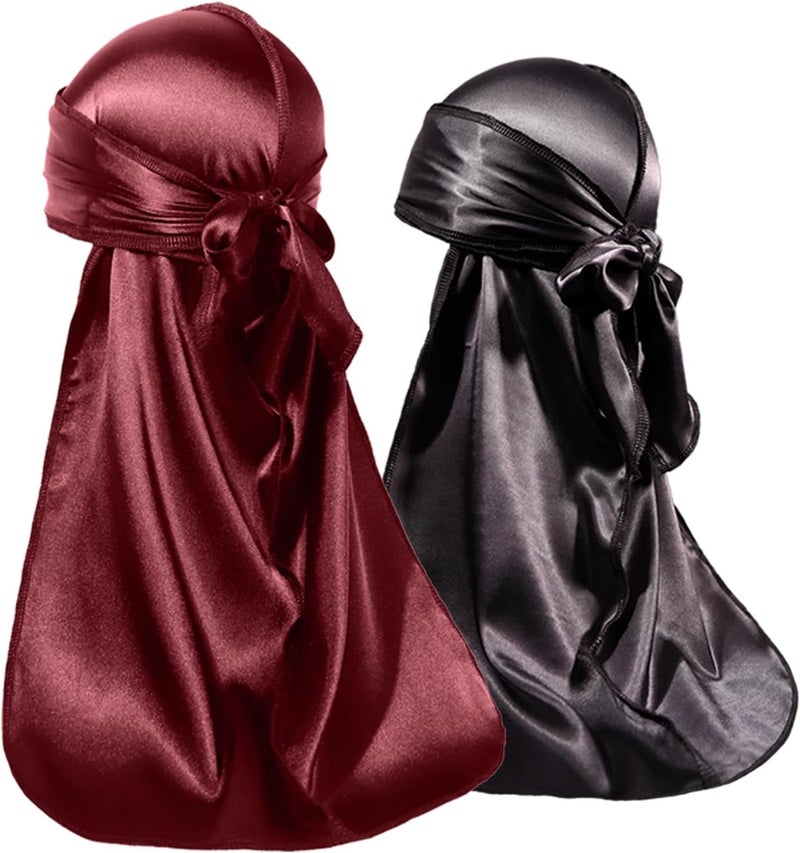 ForceWave 2 PCS Silky Satin Baby Durags for Boys Girls Infant - Image 1