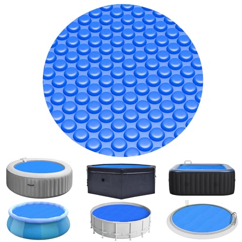 Evoio Solar Pool Cover 6 ft Round for Above Ground Inground Pools Bubble Wrap Covers for Hot Tub Spa Thermal Heating, 15 Mil Circle Blue Floating Blanket for 6-24 Foot Feet Diameter Swimming Pools - Image 1
