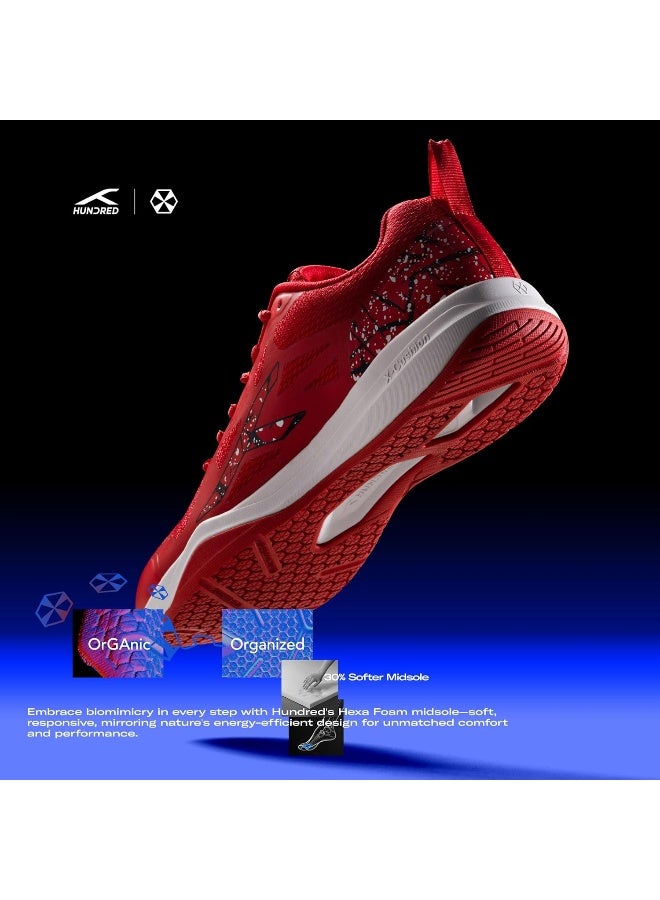 HUNDRED Blade Unisex-Adult Badminton Shoes (Non Marking) | Lightweight & Durable (Red/Black, 10Uk) - Image 4