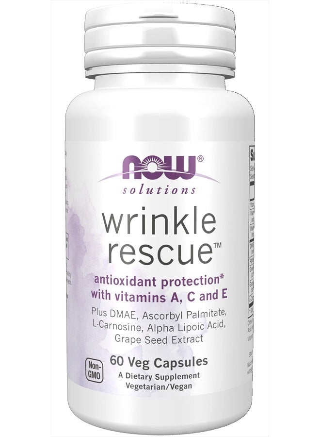 now Solutions, Wrinkle Rescue™ Capsules, Targeted Blend with Vitamins A, C and E, 60 Capsules - Image 1