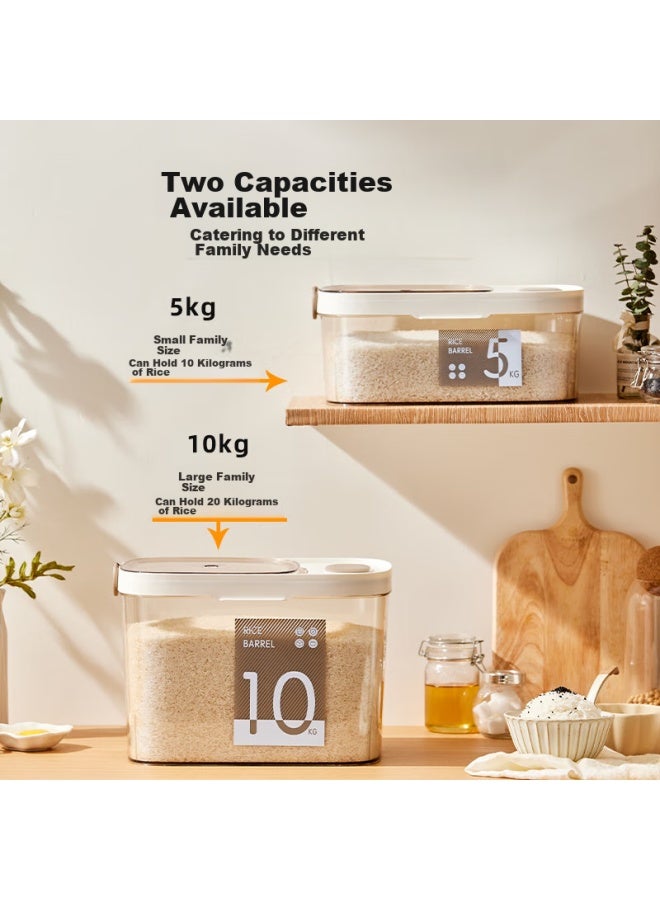 Bear Rice Container, Food-grade Insect-proof Rice Storage Bin, Rice Jar, Grain Storage Box, Sealed Container, Grain Storage Bucket, 20 Jin Capacity - Image 4