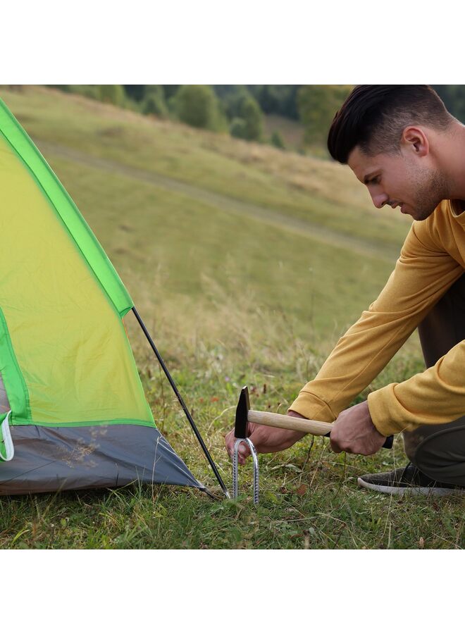 6 PCS Rebar Stakes, U Hook Tent Stakes Heavy Duty Long Galvanized Ground Anchors Metal Spikes Landscape Yard Stakes for Chain Link Fence 12 Inch - Image 5