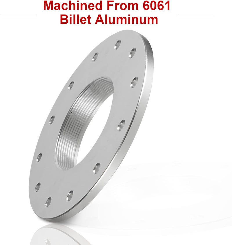 YIUIY Billet Aluminum Easy Fill Fuel Cell Cap with 12 Bolting Holes Cell Bung Silver - Image 5