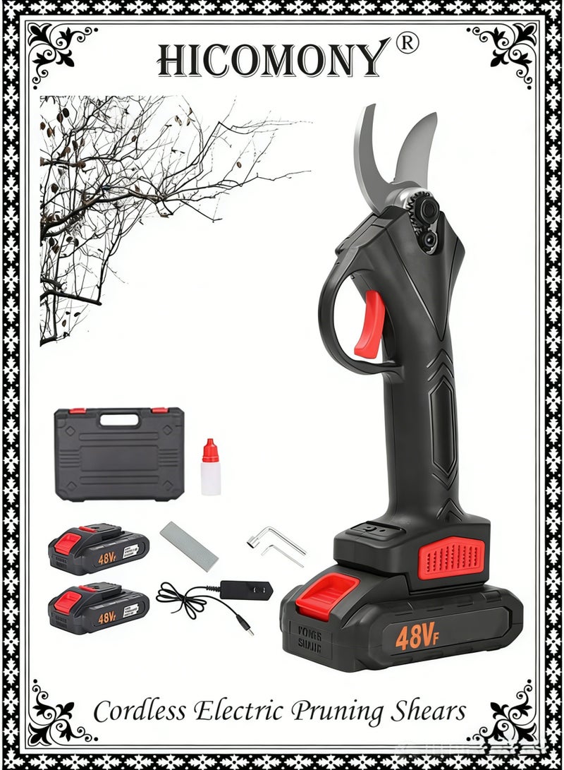 Hicomony Cordless Electric Pruning Shears， Portable Tree Trimmer, Replaceable Blades, 30mm Cutting Diameter, and 2x 15000mAh Batteries for Gardening - Image 1