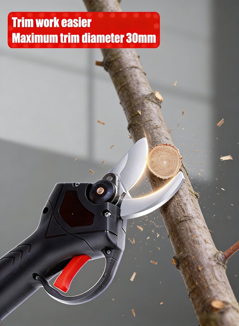 Hicomony Cordless Electric Pruning Shears， Portable Tree Trimmer, Replaceable Blades, 30mm Cutting Diameter, and 2x 15000mAh Batteries for Gardening - Image 3