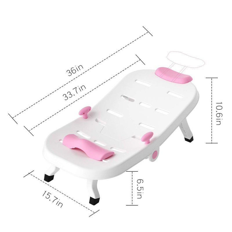 Fedicelly Toddler Shampoo Chair Bather Girls, Kids Hair Washing Bath Seat, Children Head Hair Rinser Salon Chair(Pink) - Image 3