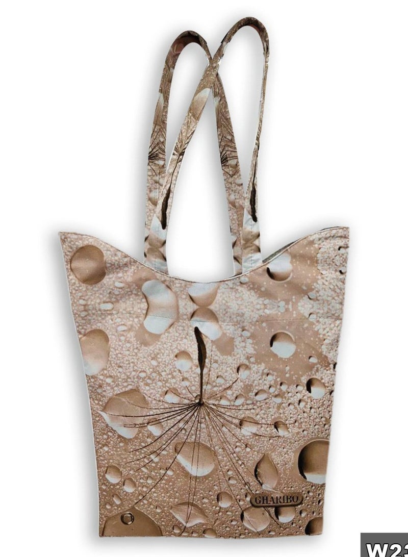 Gharibo Bags Dew Drops Casual Printed Satin Tote Bag  - Image 1
