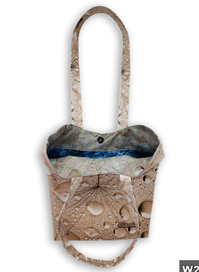Gharibo Bags Dew Drops Casual Printed Satin Tote Bag  - Image 2