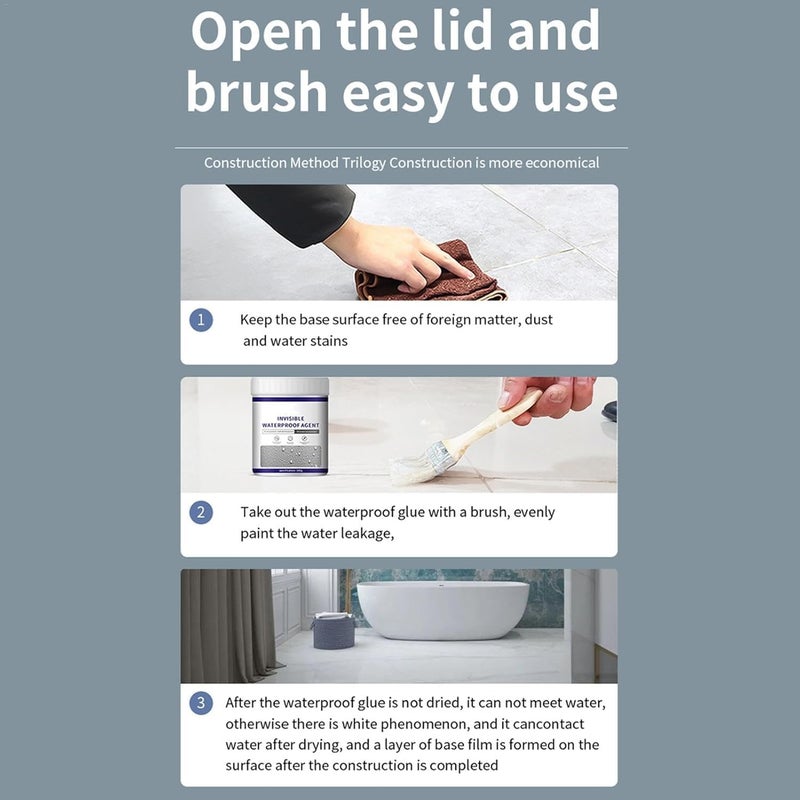 SWAMINE Transparent Waterproofing Glue with Brush for Roof Leakage, Crack Seal Water Leakage Solution Indoor Outdoor, Waterproof Adhesive Sealant for Bathroom Pipe Wall Tile Surface Window (PACK 2 / 600GM) - Image 4