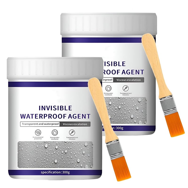 SWAMINE Transparent Waterproofing Glue with Brush for Roof Leakage, Crack Seal Water Leakage Solution Indoor Outdoor, Waterproof Adhesive Sealant for Bathroom Pipe Wall Tile Surface Window (PACK 2 / 600GM) - Image 1