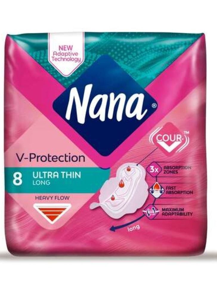Ultra Thin Large Sanitary Pads With Wings White 8 Pads