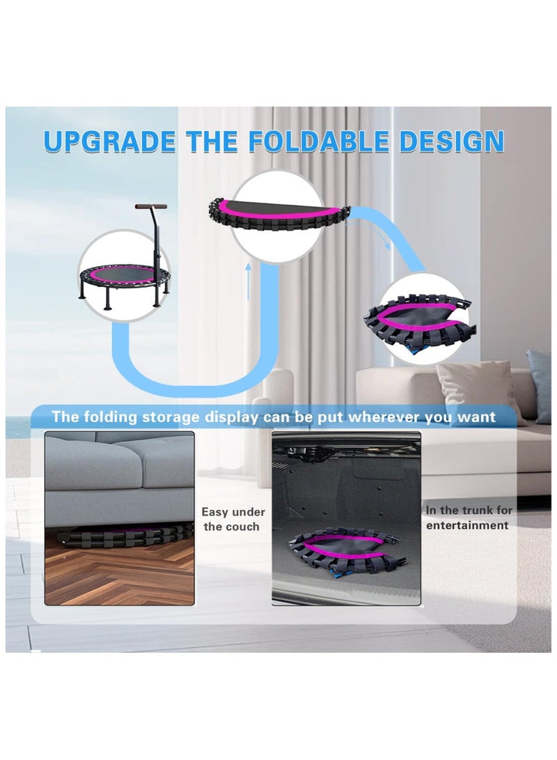 والالا ترامبولين 40 بوصة، مقبض إسفنجي قابل للتعديل على شكل حرف T، مستقر وهادئ لممارسة التمارين الرياضية، ترامبولين تمرين داخلي لتمارين الجسم واللياقة البدنية، للبالغين والأطفال - Image 4