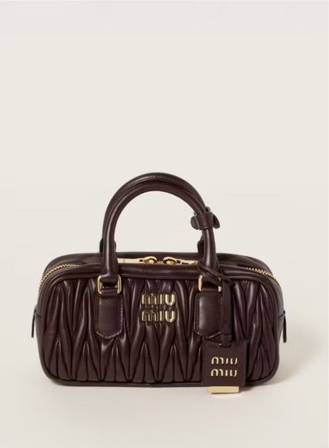 Small Arcadie Top Handle Bag in Matelassé Nappa Leather Crossbody Shoulder