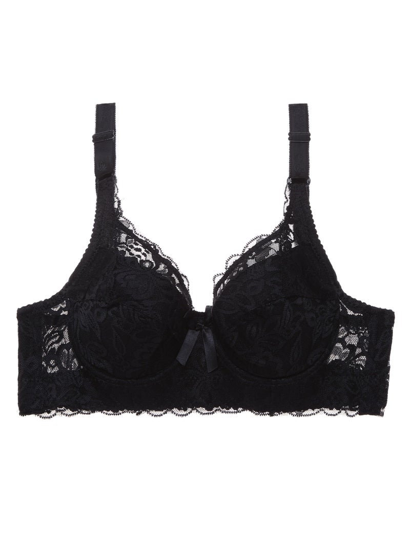 Women Lace Bra with Underwire Thin Padded Plus Size Bras - Image 1