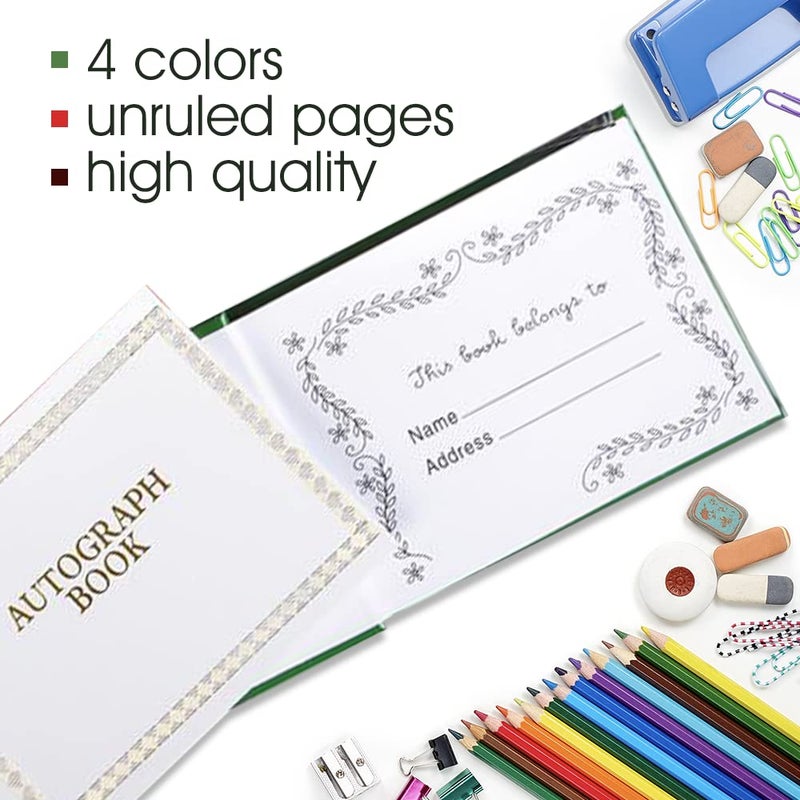 آرت كريتيفيتي مجموعة كتب توقيع ArtCreativity للأطفال مجموعة من 4 كتيبات توقيع مع صفحات ملونة مفصولة الحفلات عيد ميلاد الحفلات وجوائز القرطاسية للأطفال جمع التواقيع والذكريات بأناقة - Image 4