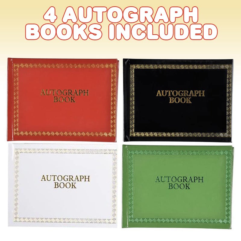 آرت كريتيفيتي مجموعة كتب توقيع ArtCreativity للأطفال مجموعة من 4 كتيبات توقيع مع صفحات ملونة مفصولة الحفلات عيد ميلاد الحفلات وجوائز القرطاسية للأطفال جمع التواقيع والذكريات بأناقة - Image 2