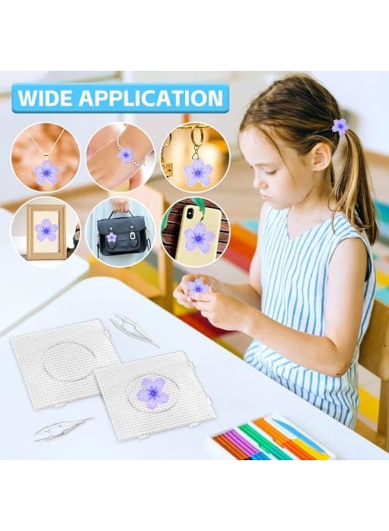 SYOSI 9Pcs 5mm Large Square Fuse Bead Boards with 2 Tweezers and 9 Ironing Papers, Clear Plastic Beads Pegboards for DIY Craft Projects, Ideal Gift Set for Children and Adults Creative Bead Art Activities - Image 3